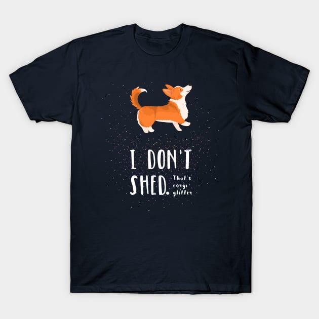 Corgi Glitter - Pembroke Welsh Corgi T-Shirt by CorinnaSchlachter